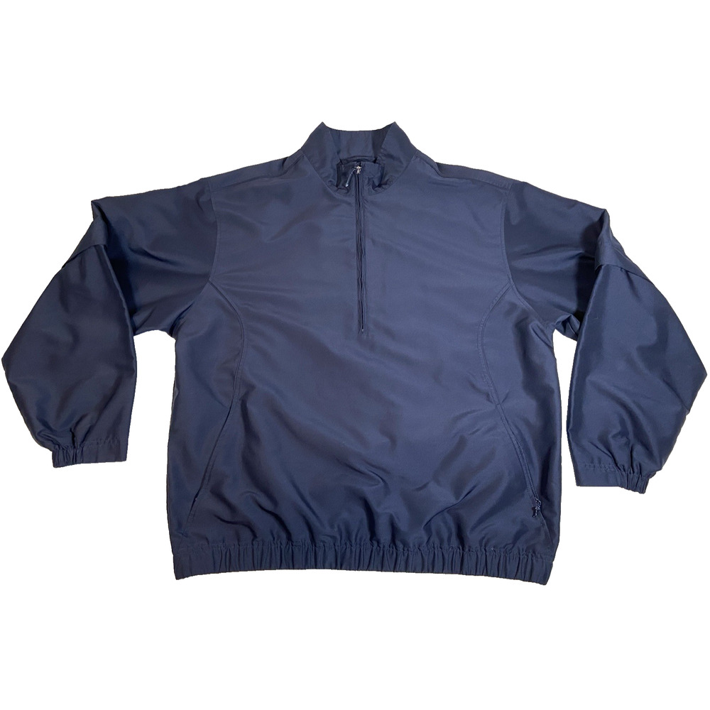 Cutter & Buck CB Windtec Golf Jacket Mens XL Blue 1/4 Zip Pullover Zip Sleeve